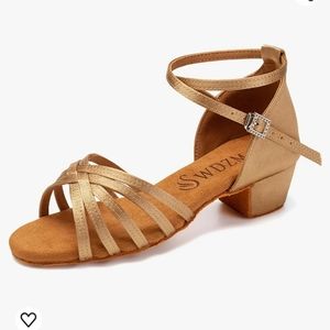 Girls Size 13 Ballroom Latin Dance Shoes Modern Salsa Tango Shoes Heeled 3.5 cm